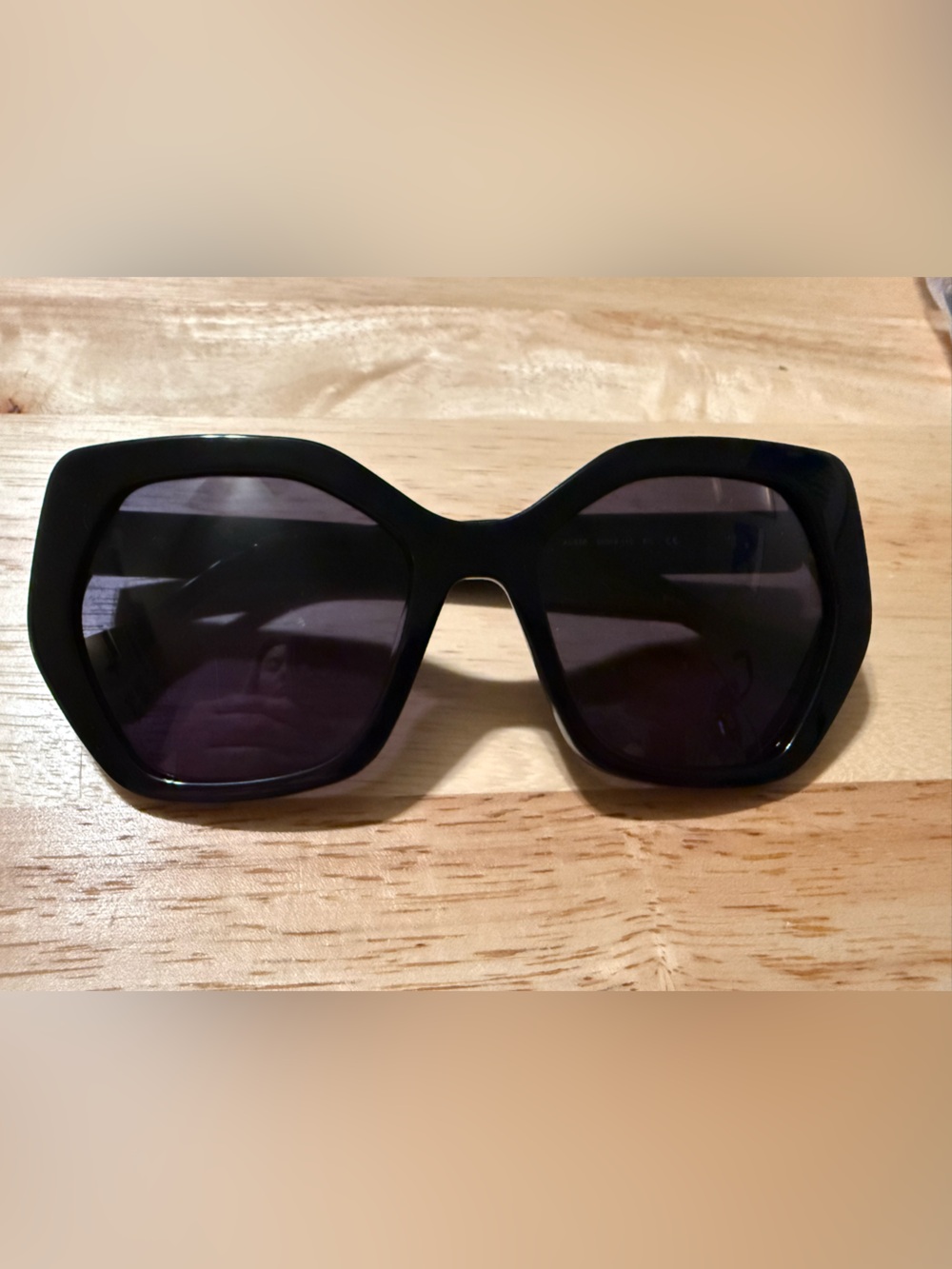 Aura Black Oversized Geometric Women's Sunglasses